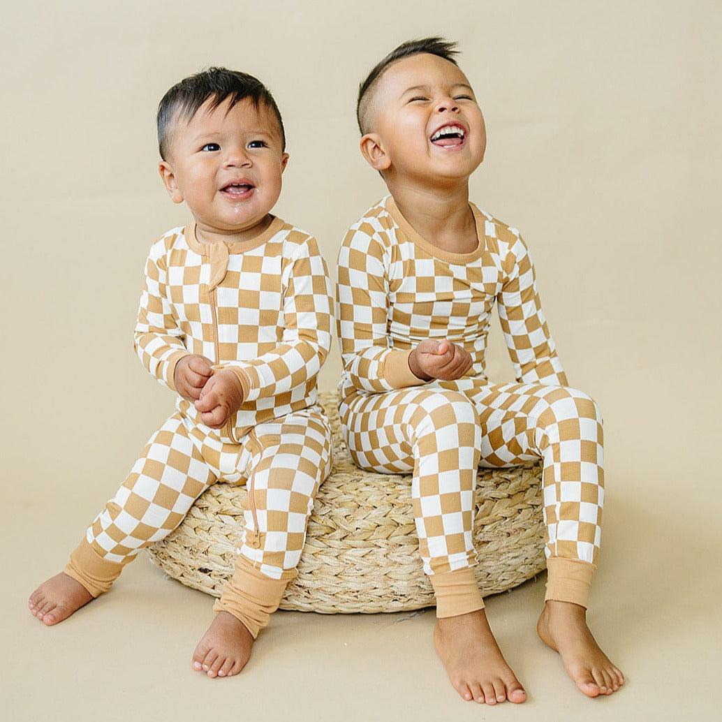 Golden Coast Check 2pc Bamboo Pajamas - BIG FRENCHIES