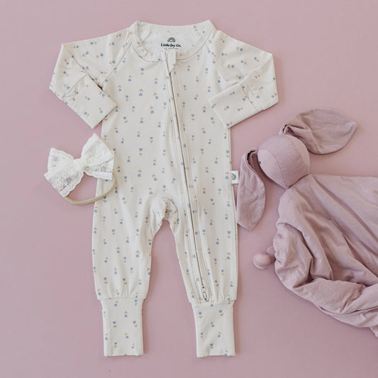 Tiny Tulips Bamboo Zippy Pajamas - BIG FRENCHIES