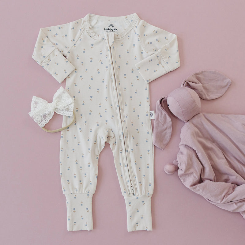 Tiny Tulips Bamboo Zippy Pajamas - BIG FRENCHIES