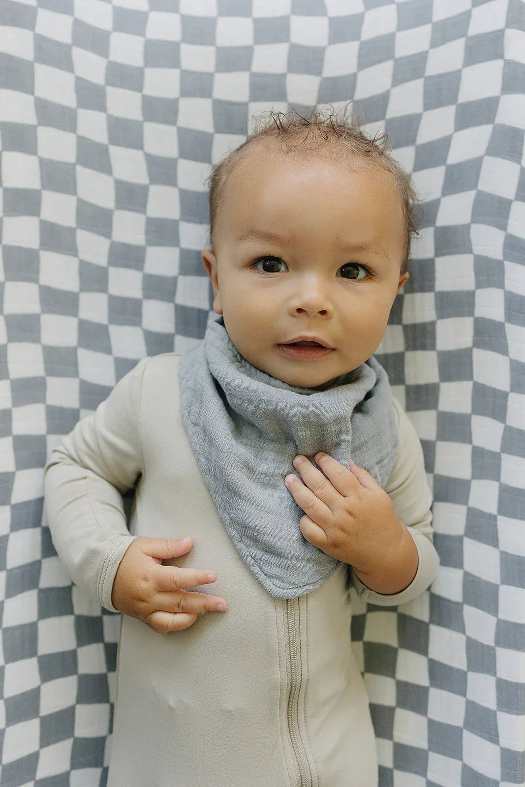 Dusty Blue Muslin Bib - BIG FRENCHIES