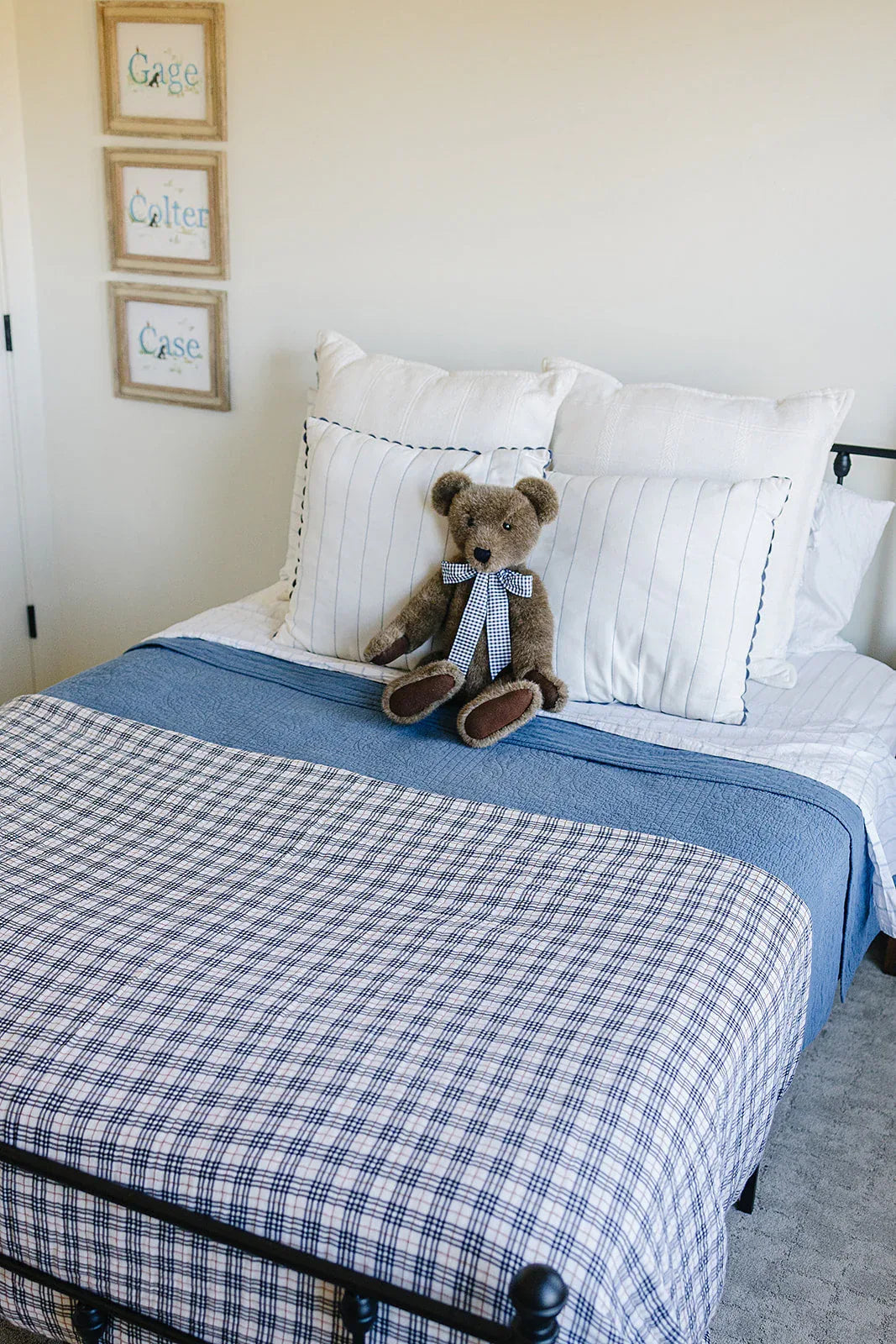 Vintage Plaid + Navy Plaid Twin Muslin Quilt - BIG FRENCHIES