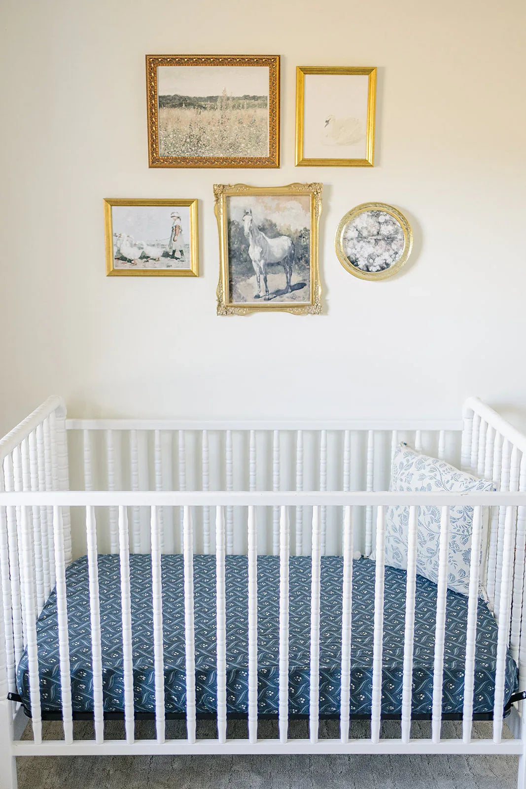 Navy Berry Muslin Crib Sheet - BIG FRENCHIES
