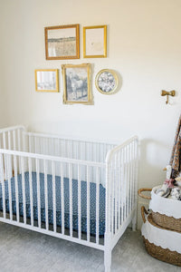 Navy Berry Muslin Crib Sheet - BIG FRENCHIES