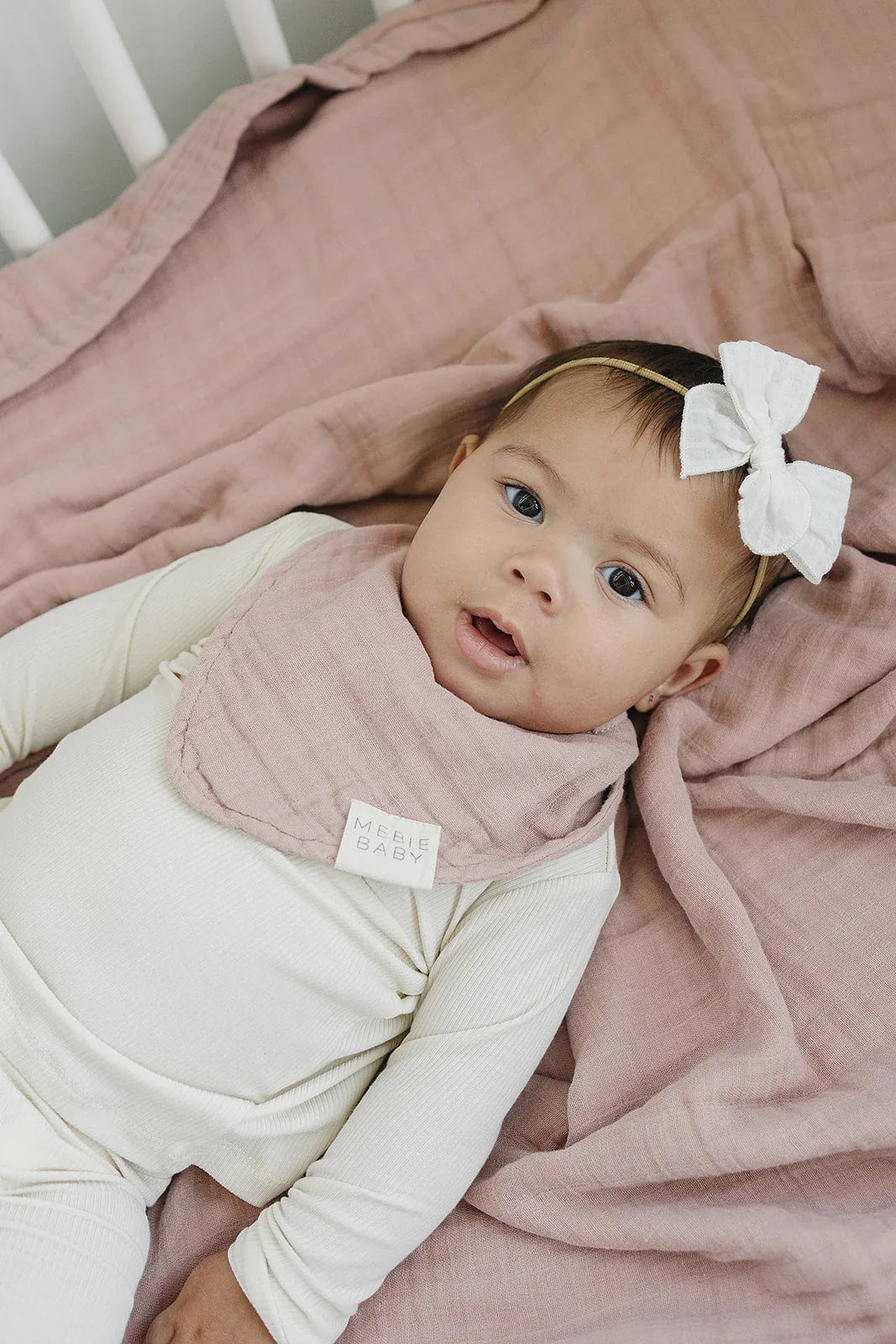 Dusty Rose Muslin Bib - BIG FRENCHIES