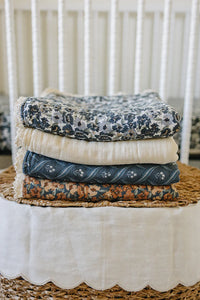 Liberty Floral + Coastal Plaid Lace Muslin Quilt - BIG FRENCHIES