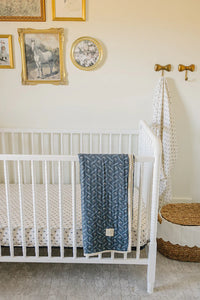 Navy Berry + Cream Berry Lace Muslin Quilt - BIG FRENCHIES