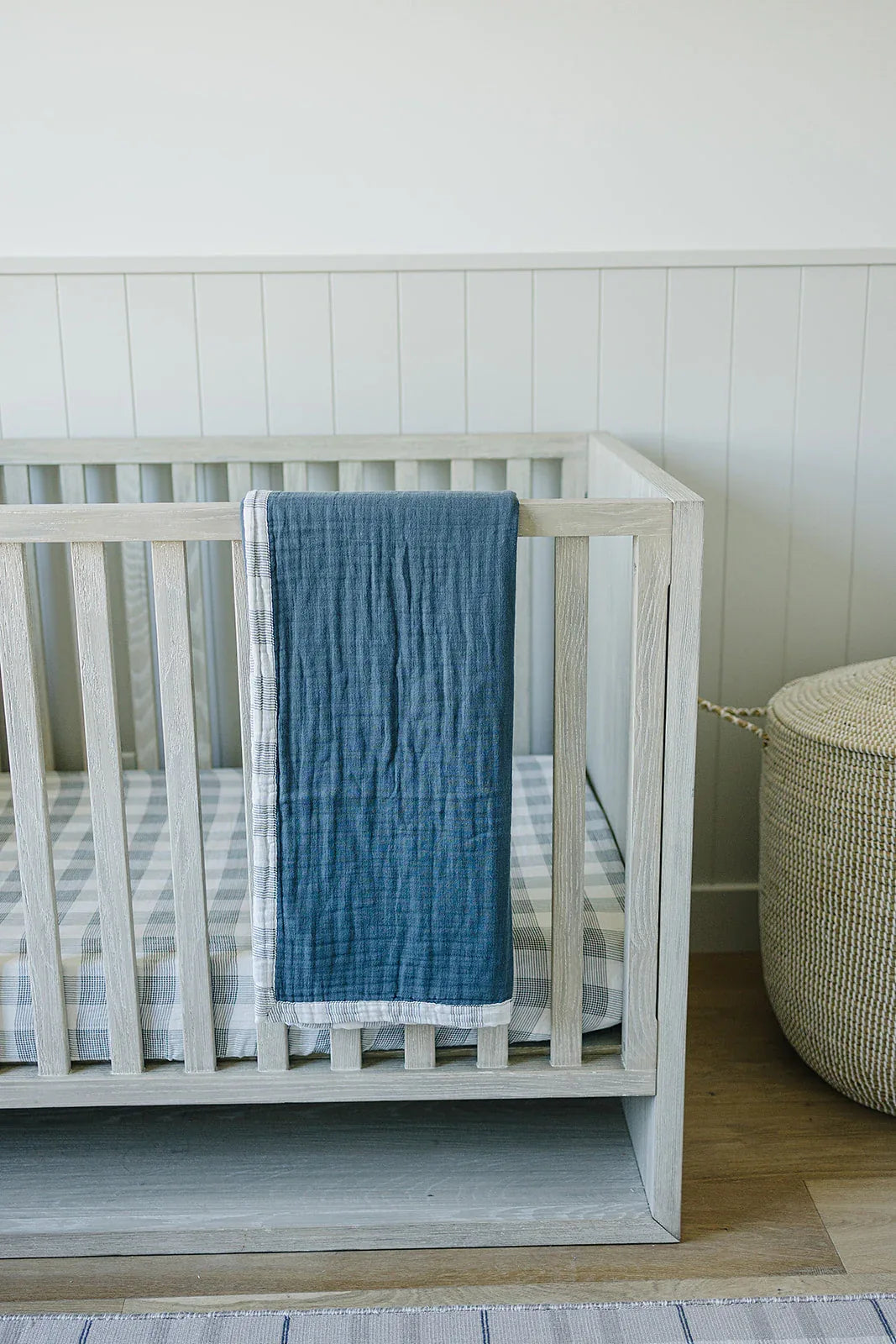 Coastal Plaid Muslin Crib Sheet - BIG FRENCHIES