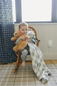 Coastal Plaid + Navy Muslin Quilt - BIG FRENCHIES