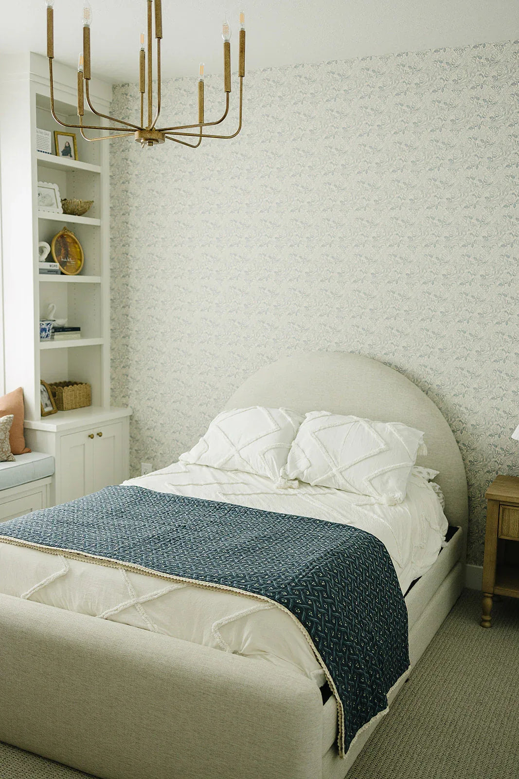Navy Berry + Cream Berry Lace Twin Muslin Quilt - BIG FRENCHIES