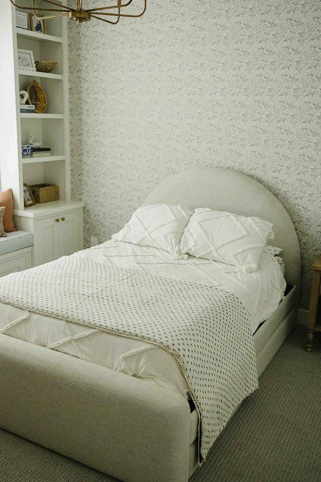Navy Berry + Cream Berry Lace Twin Muslin Quilt - BIG FRENCHIES