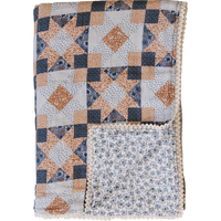 Patchwork Print + Blue Blossom Lace Twin Muslin Quilt - BIG FRENCHIES