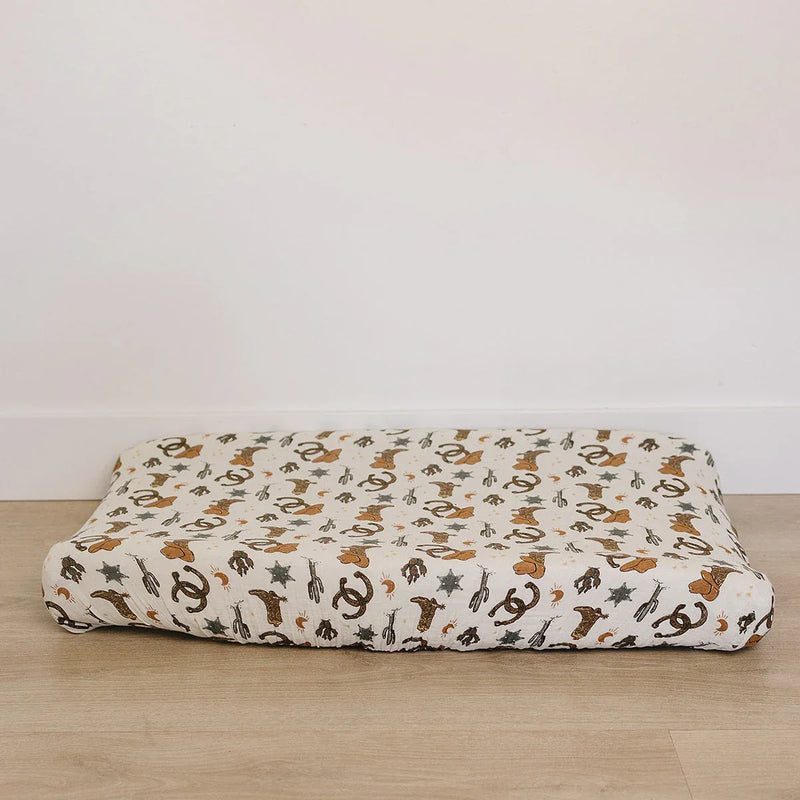 Outlaw Cowboy Muslin Changing Pad Cover - BIG FRENCHIES