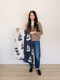 Sailboat Plush Blanket - BIG FRENCHIES