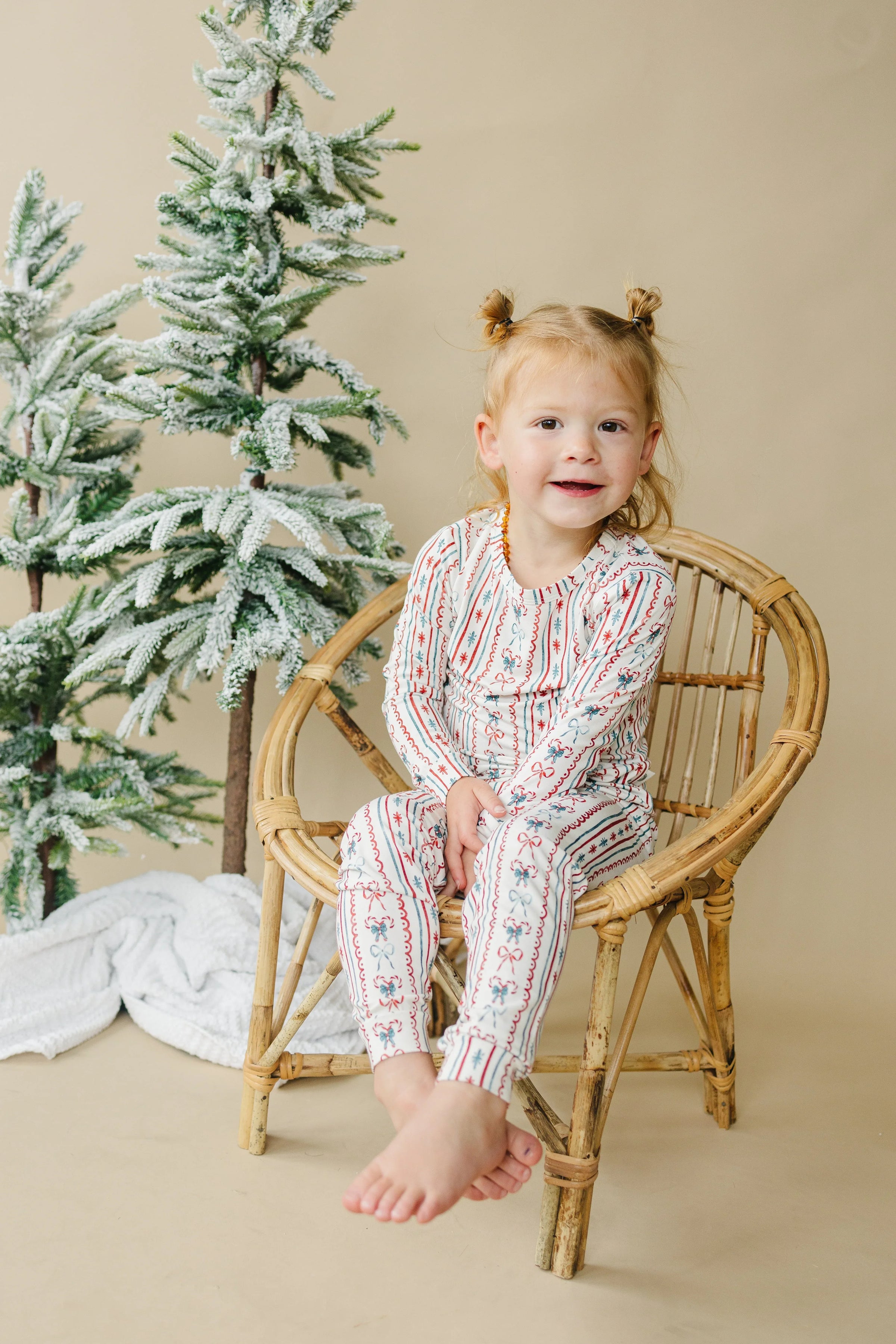 Candy Cane Lane Bamboo Christmas Pajamas - 2pc Set - BIG FRENCHIES