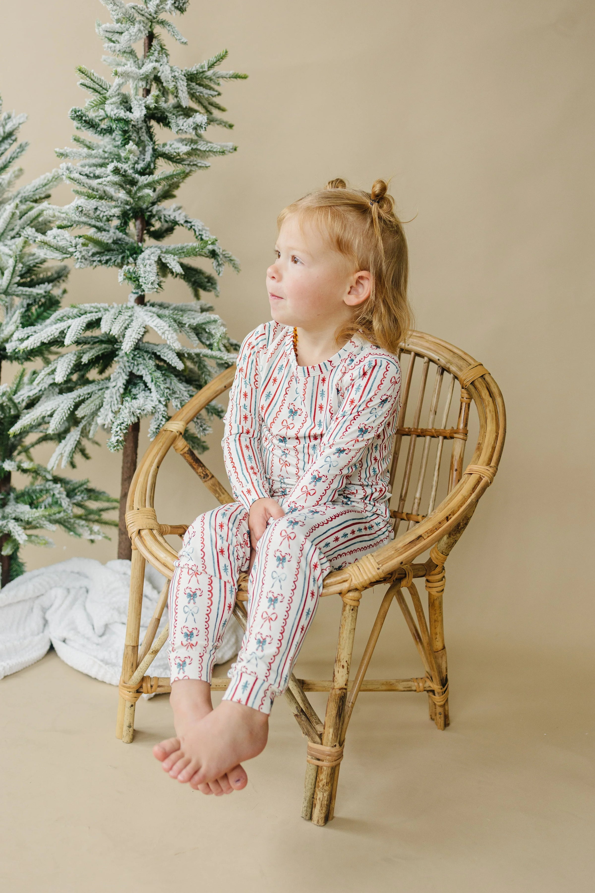 Candy Cane Lane Bamboo Christmas Pajamas - 2pc Set - BIG FRENCHIES