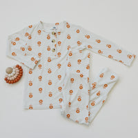 Orange Posie 2pc Bamboo Pajamas for Kids - Sizes Newborn & Up! - BIG FRENCHIES