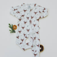 Reindeer Games Ribbed Bamboo Zippy Pajamas *NB to 3/6m left - BIG FRENCHIES