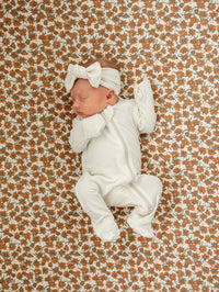 Cream Magnolia Bamboo Stretch Crib Sheet - BIG FRENCHIES