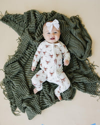 Reindeer Games Ribbed Bamboo Zippy Pajamas *NB to 3/6m left - BIG FRENCHIES