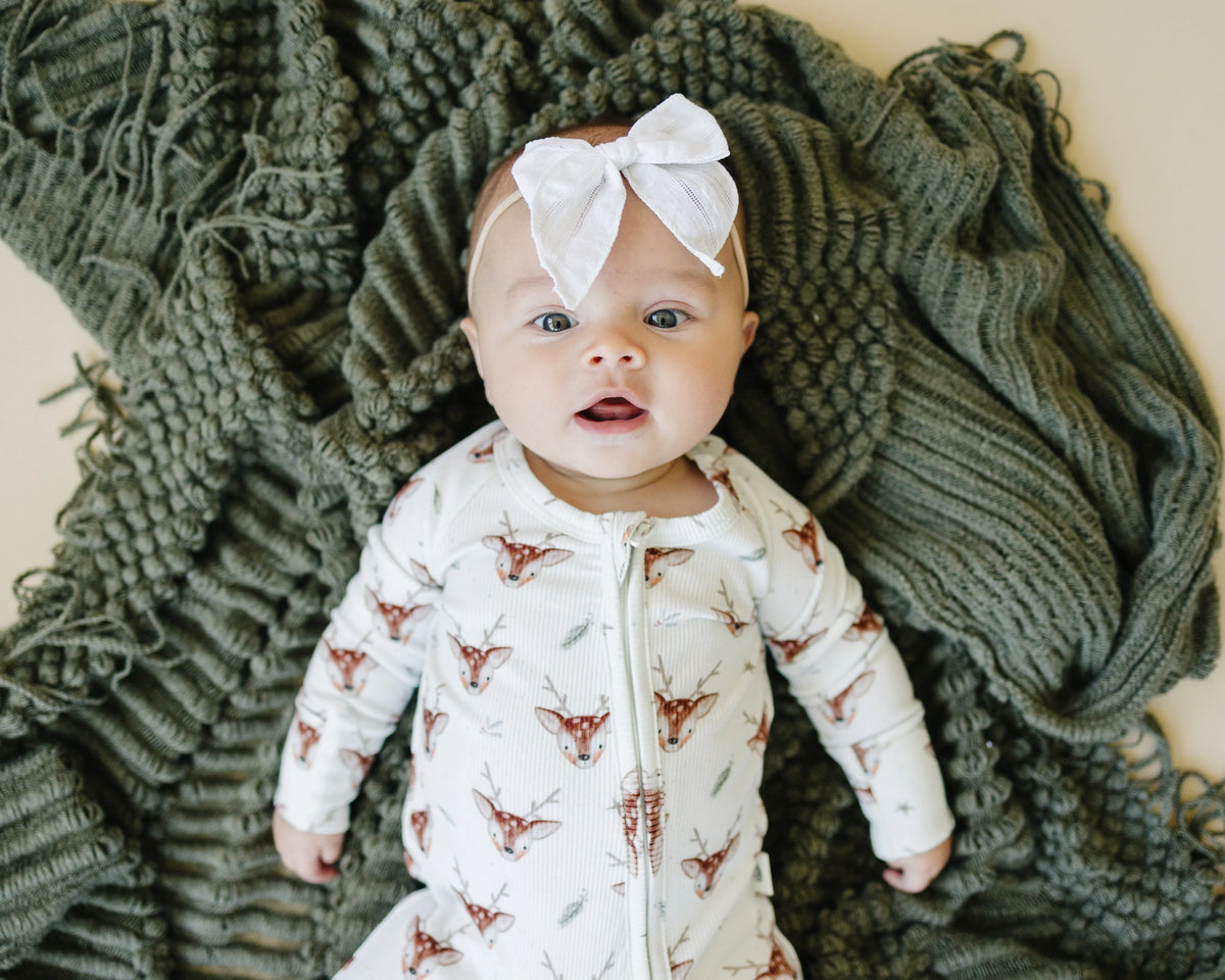 Reindeer Games Ribbed Bamboo Zippy Pajamas *NB to 3/6m left - BIG FRENCHIES