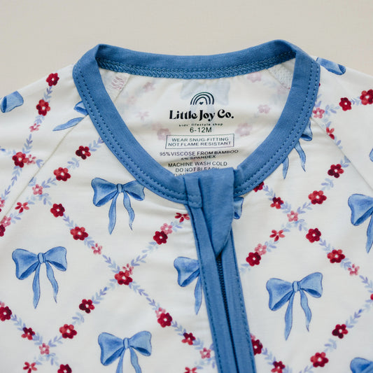 Red White & Bows Bamboo Zippy Pajamas - BIG FRENCHIES