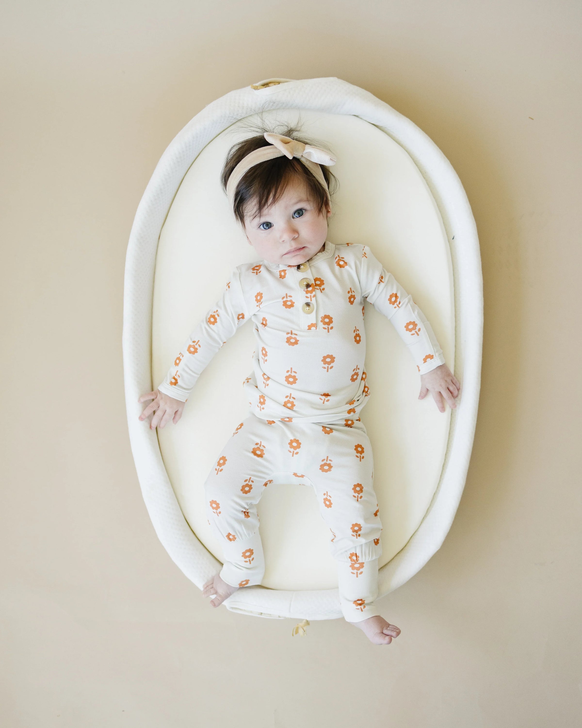 Orange Posie 2pc Bamboo Pajamas for Kids - Sizes Newborn & Up! - BIG FRENCHIES