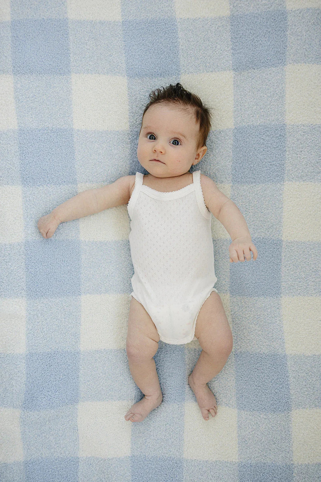 Light Blue Plaid Plush Blanket - BIG FRENCHIES