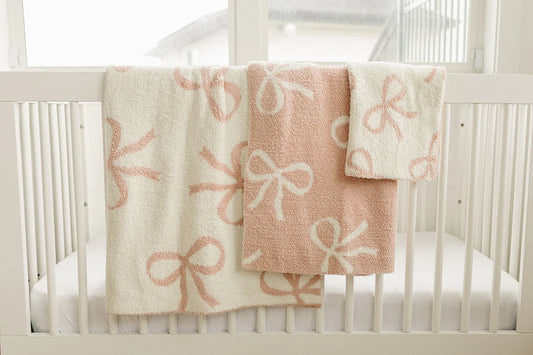 Pink Bow Plush Blanket - BIG FRENCHIES