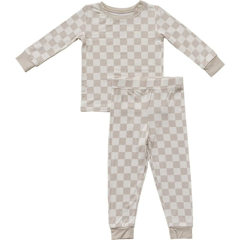 Taupe Checkered Bamboo Cozy Set - BIG FRENCHIES