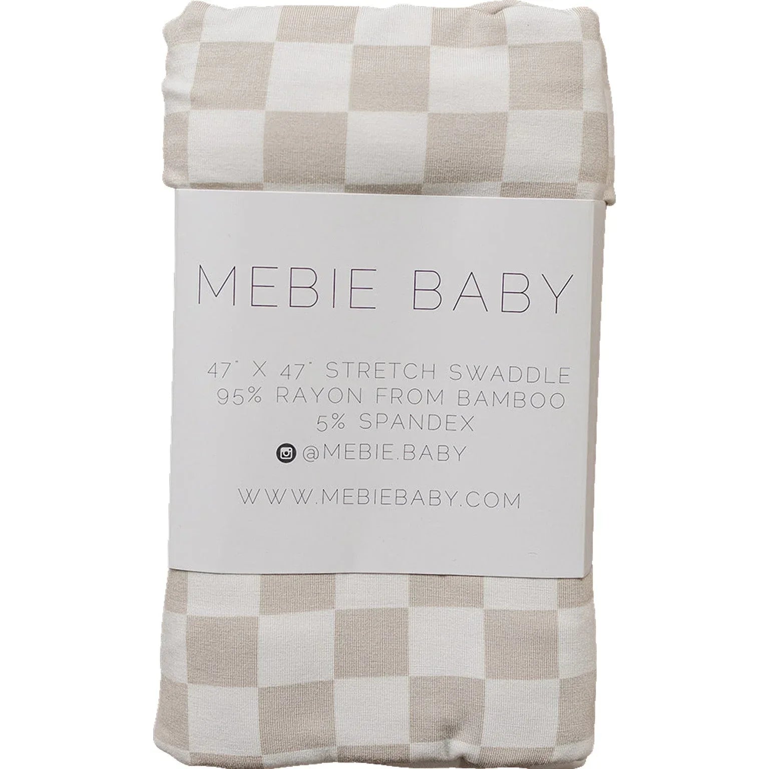 Taupe Checkered Bamboo Stretch Swaddle - BIG FRENCHIES