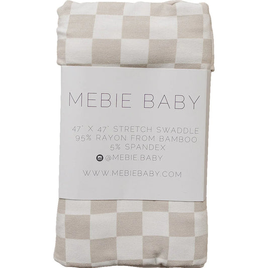 Taupe Checkered Bamboo Stretch Swaddle - BIG FRENCHIES