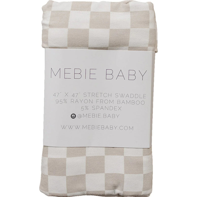 Taupe Checkered Bamboo Stretch Swaddle - BIG FRENCHIES