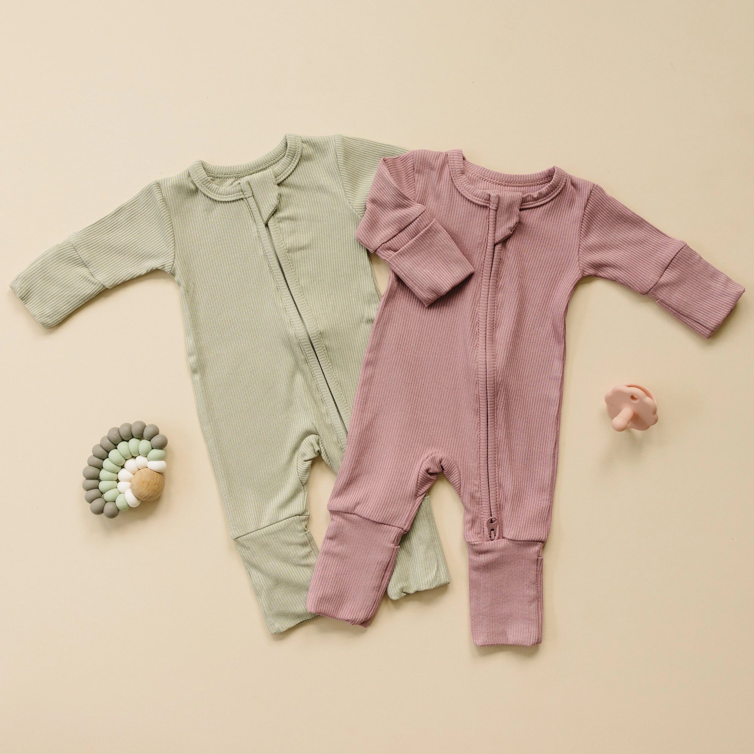 Solid Ribbed Bamboo Zippy Romper - more colors - BIG FRENCHIES