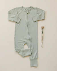 Solid Ribbed Bamboo Zippy Romper - more colors - BIG FRENCHIES