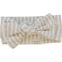 Taupe Stripe Ribbed Bamboo Head Wrap - BIG FRENCHIES