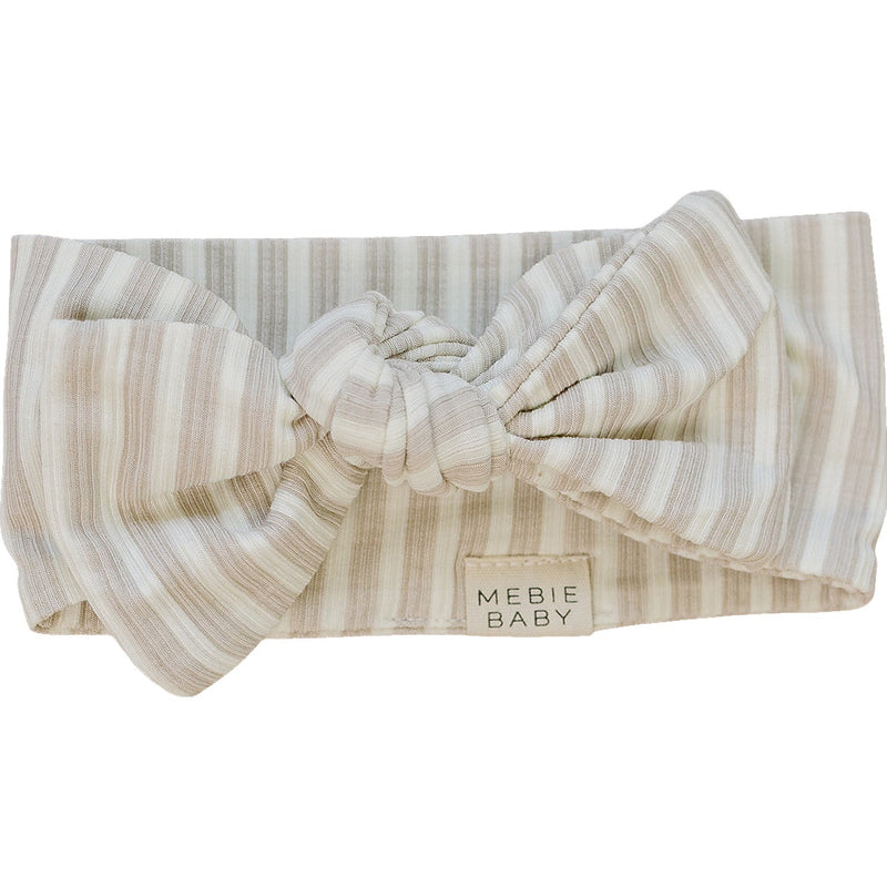 Taupe Stripe Ribbed Bamboo Head Wrap - BIG FRENCHIES