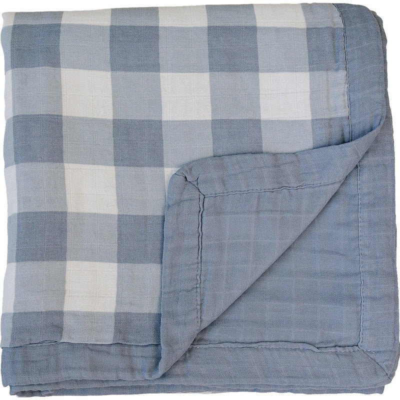 Dusty Blue Gingham + Dusty Blue Muslin Quilt - BIG FRENCHIES