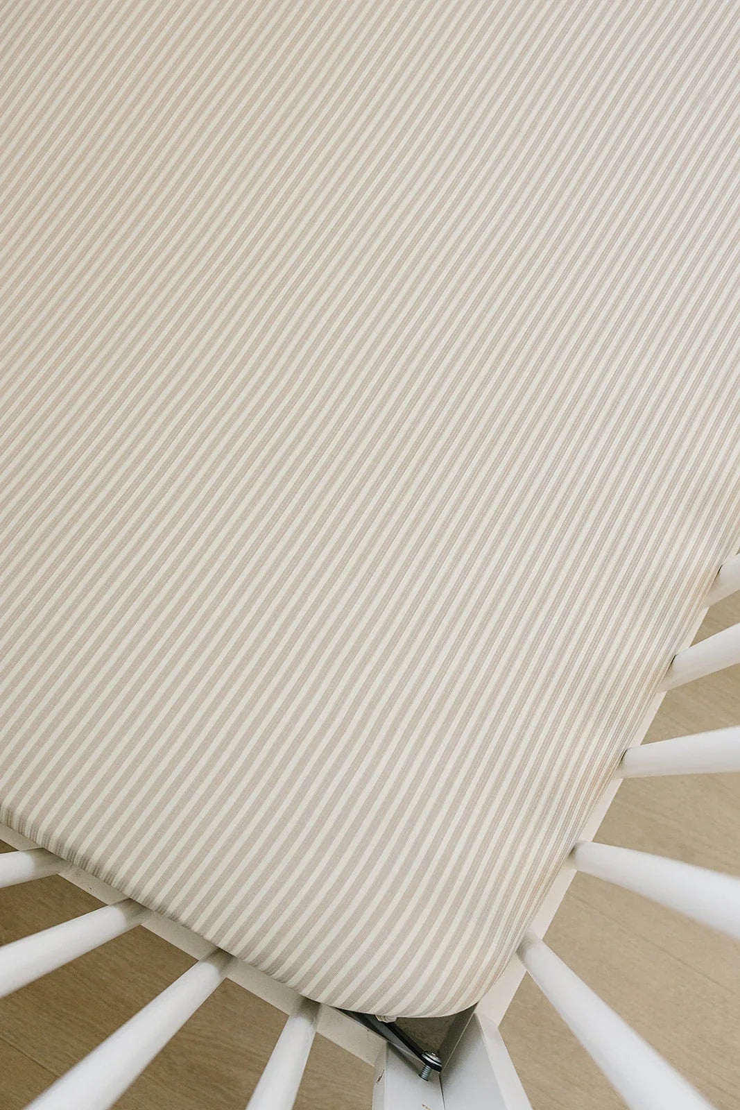 Taupe Stripe Ribbed Bamboo Stretch Crib Sheet - BIG FRENCHIES