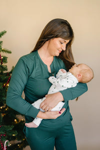Tiny Trees Ribbed Bamboo Zippy Pajamas - BIG FRENCHIES
