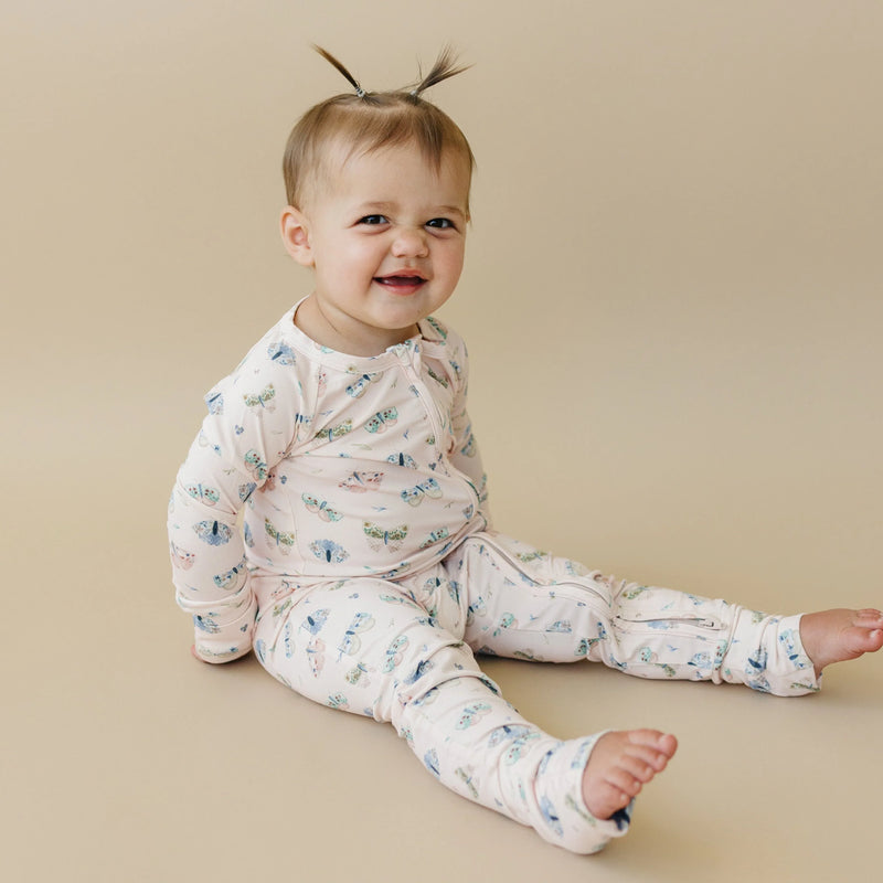 Luna Moths Bamboo Zippy Pajamas - BIG FRENCHIES