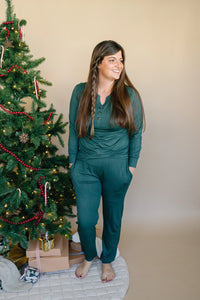 Women's Green Emerald Bamboo Christmas Pajamas - BIG FRENCHIES