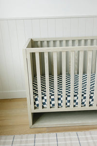 Charcoal Checkered Muslin Crib Sheet - BIG FRENCHIES