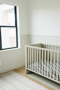 Charcoal Checkered Muslin Crib Sheet - BIG FRENCHIES