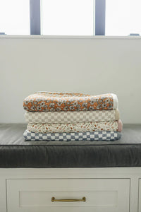 Meadow Floral + Dusty Rose Twin Muslin Quilt - BIG FRENCHIES