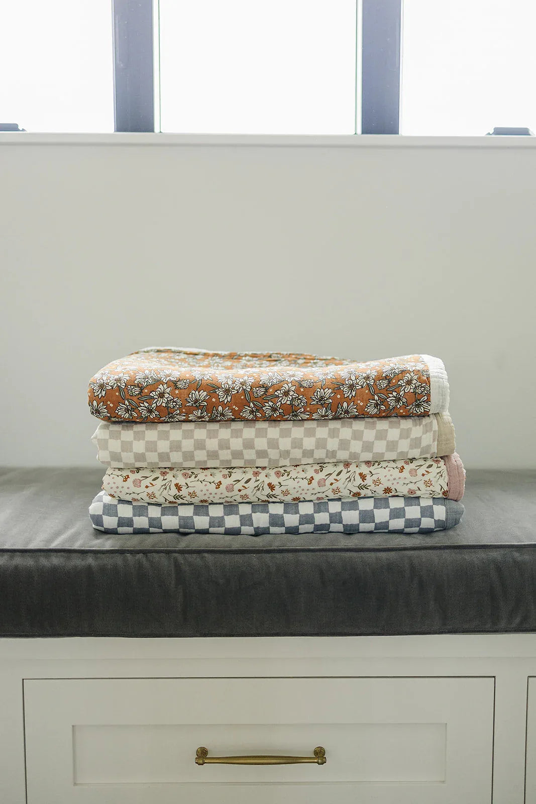 Meadow Floral + Dusty Rose Twin Muslin Quilt - BIG FRENCHIES