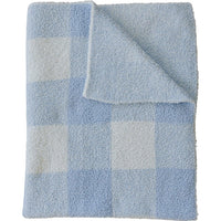 Light Blue Plaid Plush Blanket - BIG FRENCHIES