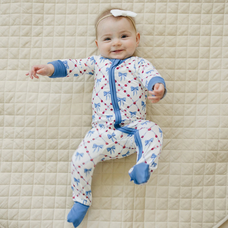 Red White & Bows Bamboo Zippy Pajamas - BIG FRENCHIES