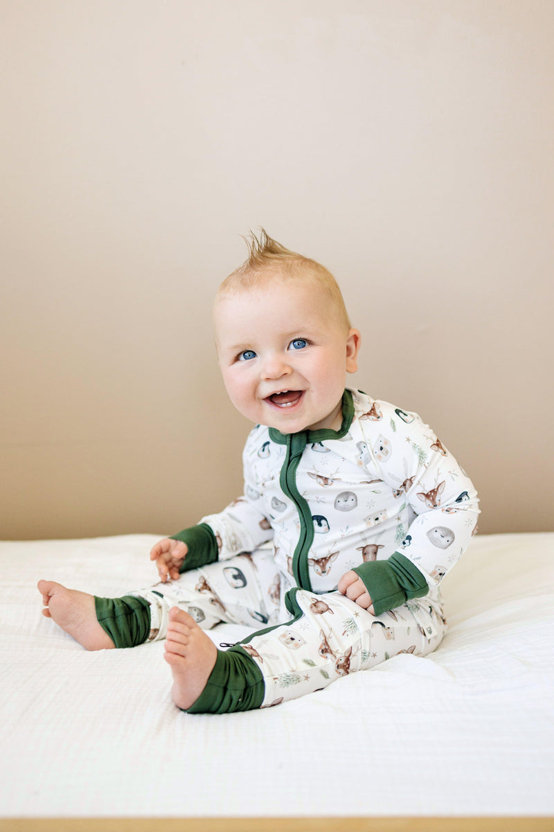 North Pole Pals Bamboo Zippy Romper *0/3m left - BIG FRENCHIES