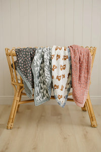 Forest + Green Stripes Muslin Quilt - BIG FRENCHIES