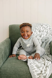 Forest + Green Stripes Muslin Quilt - BIG FRENCHIES